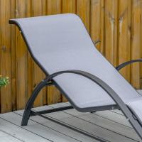 Juego de 2 Tumbonas Jardín Exterior con Mesa Auxiliar de Vidrio Templado Tumbonas con Respaldo Reposabrazos para Patio Piscina Terraza Exterior Negro - details 35