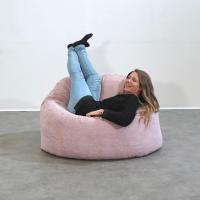 Terciopelo Acanalado - Suave y Confortable - Puff Pera con Relleno de Espuma Incluido, Óptimo Apoyo para la Espalda - Bean Bag, Sofa Puff Gigante (100 cm, Azul Marino) - details 27