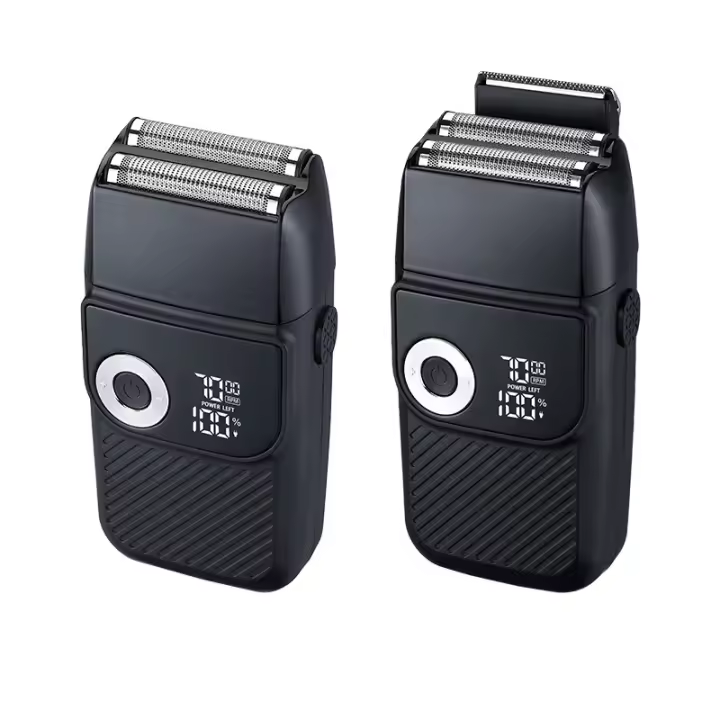 Afeitadora eléctrica recíproca Cuerpo de metal para hombres Pantalla digital inteligente LED Maquinilla de afeitar recargable portátil - 1