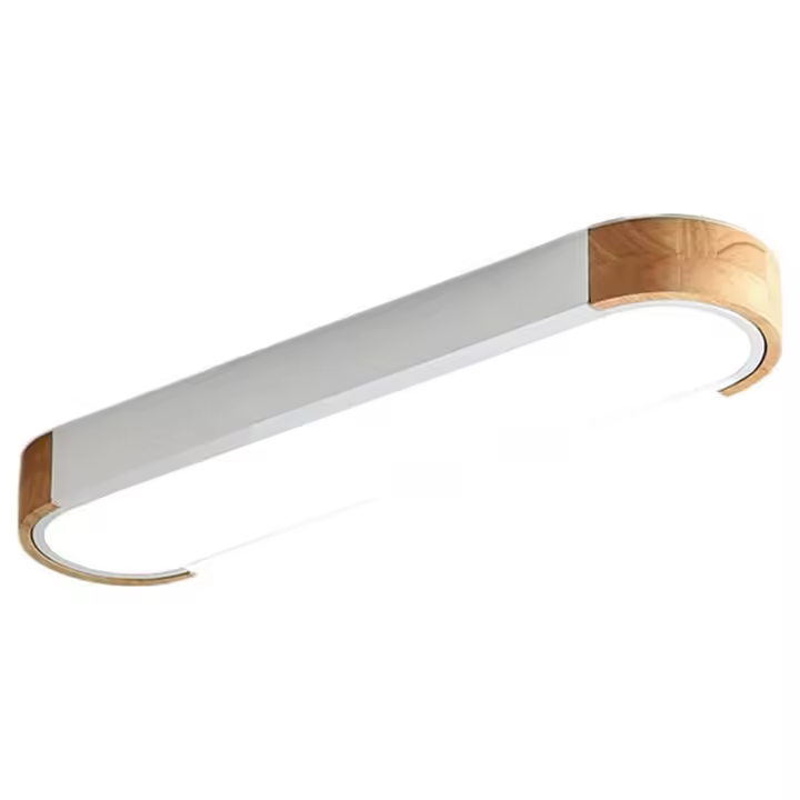 Goeco-Luz de techo LED ovalada, color de madera blanco +, 35x14x4cm, 12W, 220V - 1