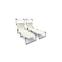 Juego de Tumbonas Plegables con Parasol Tumbona Playera Reclinable con 4 Posiciones - details 6