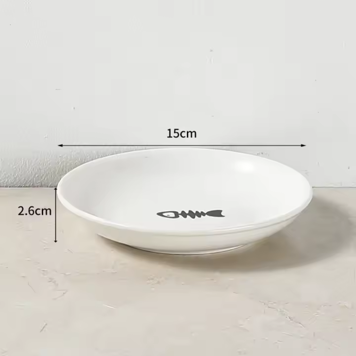 Cuenco de cerámica seguro para comida de gato Ancho, profundo y antideslizante - 1