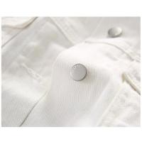 Chaqueta De Denim Blanco Para Mujer Estilo Casual Corta Simplicidad Chaqueta Mujer Veste Femme Streetwear Basicas Otoño Invierno - details 3