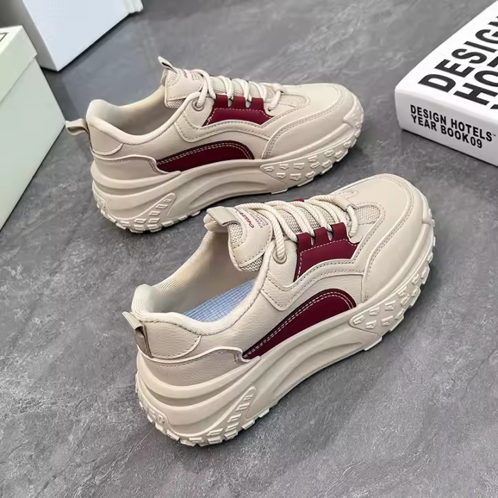 Zapatillas de Plataforma de Estilo Coreano para Primavera 2025 Zapatillas de Correr para Estudiantes con Aumento de Altura - 1