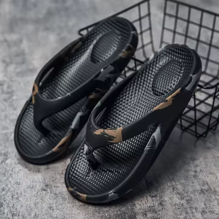Chanclas para hombre, zapatillas de verano, sandalias de playa, suela gruesa, zapatos informales cómodos, chanclas de moda - 1