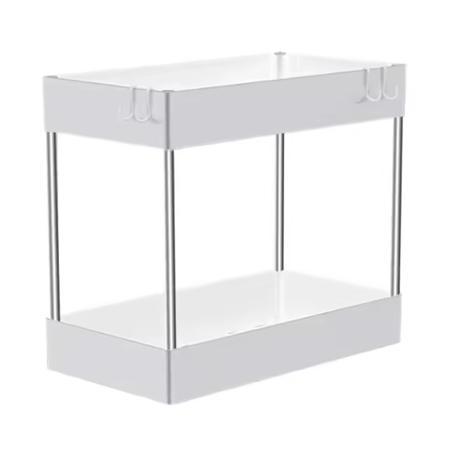 Organizador Colgante Para Baño y Cocina con Ganchos y Cestas Deslizantes Ecológicas - 1