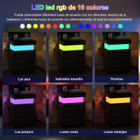 Rcynview  Mesa de Noche con Luz LED Madera, Suave, 16 Colores Ajustables, Enmontaje Requerido, Muebles y Organización - details 5