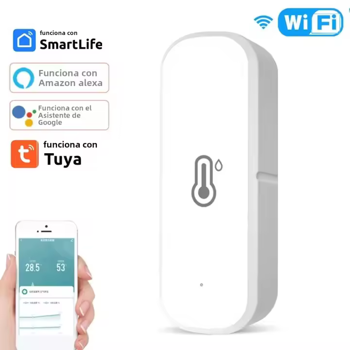 Sensor Inteligente De Temperatura Y Humedad ZigBee/WiFi Tuya Batería Alimentada Trabaja Con Alexa Google Home Seguridad Doméstica - 1