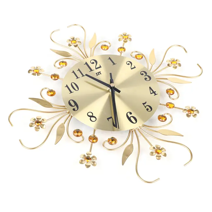 Reloj de pared, reloj de cuarzo digital 3D, diseño moderno de flores, reloj analógico de metal, para salón, dormitorio - 1