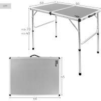 Mesa Plegable Ligera 90 x 60 x 70 cm Antideslizante Tablero MDF Estructura de Aluminio - details 8