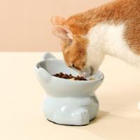 Dispensador de alimentos, cuenco de cerámica para gatos, cuenco de base alta inclinado creativo para mascotas, alimentador de bebida para gatos lindos multiusos, gatito y cachorro - details 1