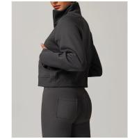 Sudadera de lana para mujer, jersey de cuello alto con media cremallera y bolsillo canguro, ropa deportiva informal suave para invierno - details 7
