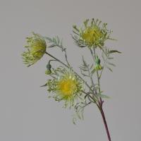 Flor de cojín Artificial de 63cm, 3 cabezas, garra de cangrejo realista, flor de crisantemo, tacto Real, flores falsas hechas a mano para sala de estar - details 2