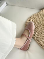 Zapatos Mary Jane Retro de Diseño Coreano Acabado Redondo de Cabeza con Hebilla de Terciopelo para Mujer - details 17
