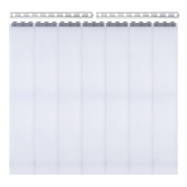 Juego de 7 cortinas de PVC para puerta, transparentes, 200x18 cm, listones de puerta para armarios - 1