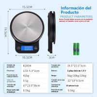 Balanza de cocina digital en gramos y onzas para cocinar y hornear con función de tara - details 8