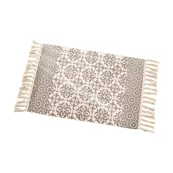 Pxcl Alfombra retro de algodón y lino natural, sala de estar, dormitorio, mesita de noche, sofá, mesa de centro, alfombra - 1