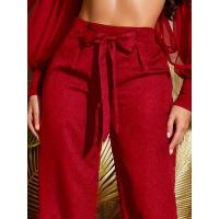 Bury Pantalones anchos y rectos de cintura alta para mujer con estilo coreano - details 0