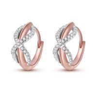 Pendientes redondos de circonio para mujer, colección de joyas geométricas, plata pura, oro rosa, accesorios de regalo - details 7