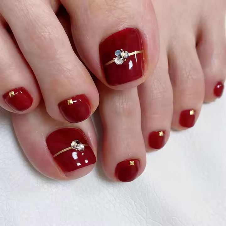 24 piezas de uñas postizas de acrílico desmontables para uso profesional, uñas decorativas para dedos y tobillos para mujeres y niñas - 1