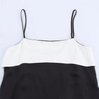 Vestido casual holgado con tirantes, textura satinada, contraste de color, estilo temperamental, novedad de verano 2025, ropa de mujer - details 9