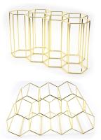 Estante de vino de panal de Metal, soporte de botella de vino Negro de Oro Rosa, estante de almacenamiento hexagonal, exposición de champán, decoración del Hogar - details 6