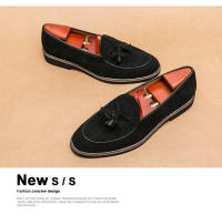 Mocasines de gamuza de gran tamaño, versión coreana de zapatos de cuero de traje de color sólido a la moda. - details 2