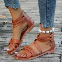 Nuevos zapatos de verano para mujer, chanclas góticas de gladiador, zapatillas planas para mujer, Sandalias informales deportivas de tendencia con hebilla de tacón bajo para playa - details 2