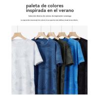 Top de hielo de manga corta para hombre, ropa de verano, transpirable, con protección solar UPF50 + - details 3