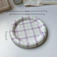 Bonita plato único de cerámica coreana para pastel, comida, cena, desayuno, postre, ensalada, plato decorativo, mesa - details 10