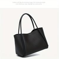 INS Bolso de mano suave retro elegante de inspiración coreana para mujer - Correa de hombro ajustable, cierre magnético, bolso espacioso para el trabajo, compras, regalo del día de la madre (marrón claro/rojo/negro), bolso vintage, accesorio sofisticado - details 2
