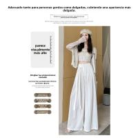 Pantalones de Pierna Ancha de Tencel Encaje Alto Cintura, Ajuste Suelto, Estilo de Verano, Mangas Largas - details 5