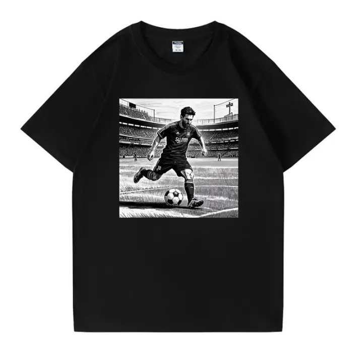 2025 Camiseta para hombre Camiseta negra pura 100% algodón Camisetas Messi blanco última novedad camiseta de fútbol Camiseta de fútbol - 1