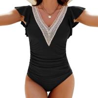 Traje de baño sexy de una pieza con ribete de encaje, traje de baño con volantes, ropa de playa para mujer, traje de baño al aire libre 2024 - details 14