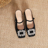 Nuevos zapatos versátiles de tacón delgado, con parte superior plana y una sola correa con temperamento. - details 21