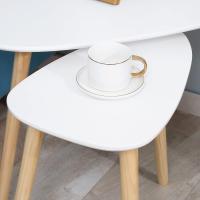 Mesas de Café de Madera con Patas Ideal para Sala de Estar, Dormitorio, Oficina Blanco - details 3