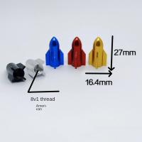 Tapa de válvula de neumático de coche de aleación de aluminio, a prueba de polvo, Multicolor, tapa antipolvo de aire para motocicletas, forma de cohete Universal - details 0