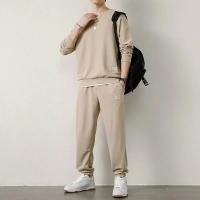 Traje deportivo informal para hombre, camiseta a cuadros de manga larga, pantalones, conjunto de ropa elegante, Otoño/Invierno - details 5