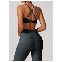Fiess Sujetador de yoga para mujer, parte de atrás bonita, top deportivo de nailon, sujetador cruzado sexy transpirable, adecuado para gimnasio de mujer - details 18