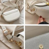 Bolso cruzado de lentejuelas de estilo coreano a la moda, bolso de sillín de Pu de medio círculo, correa ajustable, bolso de hombro de gran capacidad para mujer - details 12