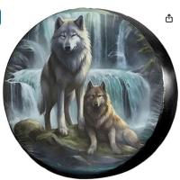 1UDS cubierta antideslizante de neumático de repuesto de animal de cuero PU de PVC de vaca de ciervo de lobo de estilo de coche personalizado - details 3