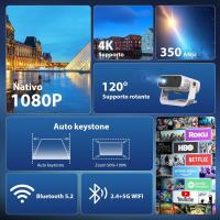 Proyector con aplicación integrada - Wielio Proyector portátil Full HD 1080p, Android 11 WiFi 6 BT5.2, Corrección Trapezoidal automática, Compatible con Netflix y Youtube, Sistema de Cine en casa - details 2