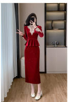 Vestido de noche de terciopelo ligero de lujo para mujer, estilo francés, para otoño e invierno, nuevo vestido de noche de alta gama con temperamento y corte ajustado, de un solo paso - details 9