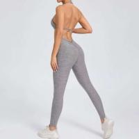 Conjunto de yoga sin costuras para mujer, pantalones de chándal de cintura alta con bolsillos para levantar la cadera, tres sujetadores sin espalda, Body de entrenamiento de gimnasia - details 4