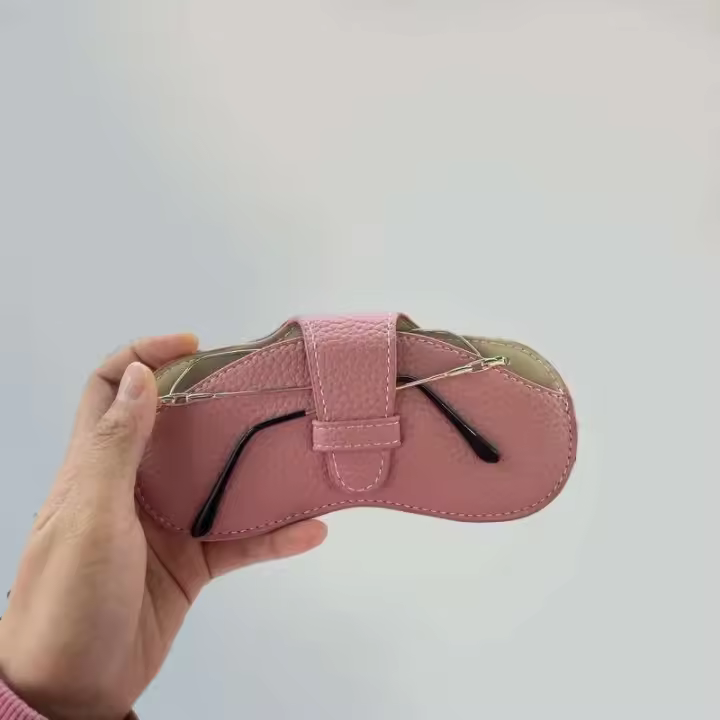 Gafas suaves de cuero para mujer, caja de gafas de sol portátil a la moda, accesorios para bolso, funda protectora para gafas sólidas - 1