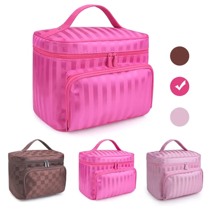 Bolsa de maquillaje para hombre y mujer, estuche de viaje con asa, organizador de viaje - 1