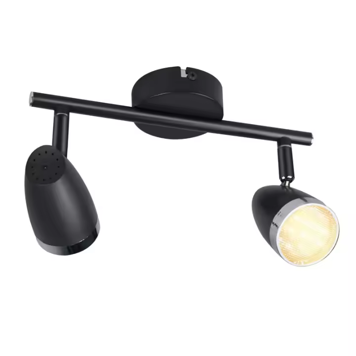 CBJKTX Foco de techo LED moderno de 2 bombillas 4W negro 3000K 350 °   ajustable - 1