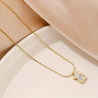 Collar de moda versátil de tendencia con colgante de oso de acero inoxidable dorado, 1 unidad - details 0