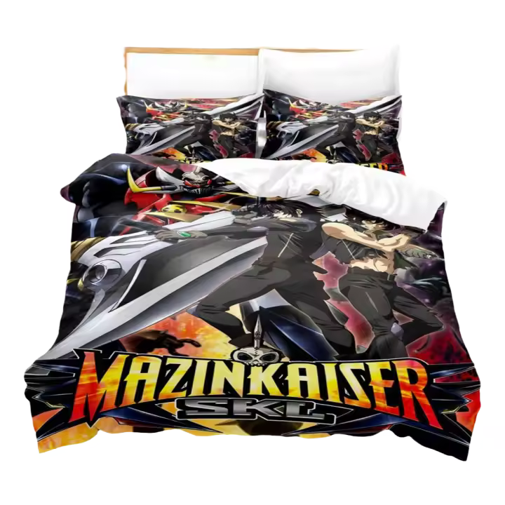 Conjunto de Ropa de Cama Mazinger Z Tamaño Cama 3D Anime Design Único para Dormitorio Adulto y Niño - 1