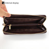 Cartera de Cuero Retro Resistente al Desgaste Estilo Cuadrado Horizontal Cierre de Cremallera - details 3